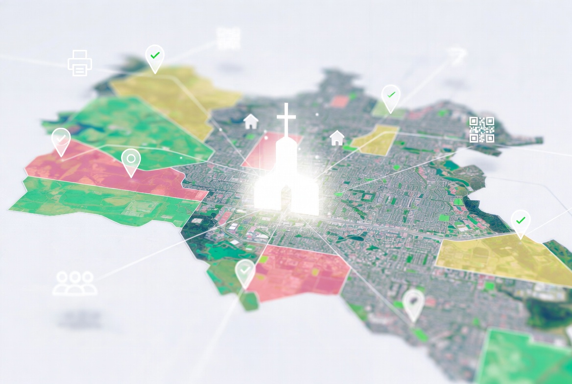 Outreach Maps Interface demonstrating city-wide organization